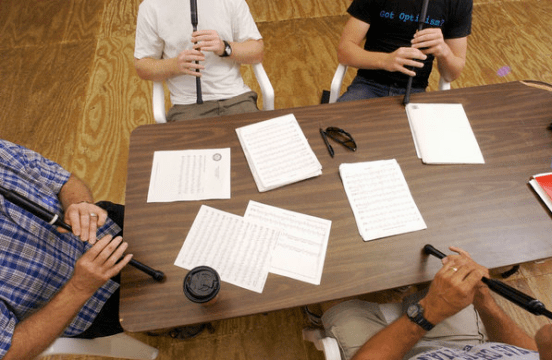 photo of bagpipe class